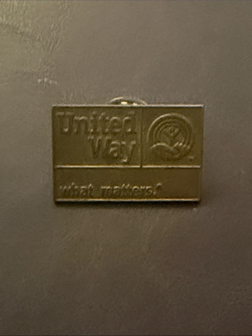United Way Gold Rectangular Lapel Pin - Gold